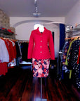 Red fitted wool coat for women from Sheila Considine