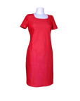Dóchas - Denim Semi-Fitted Red Dress, Cotton and lycra mix, Dressy daywear or smart casual