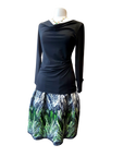 Mara - Jersey Cowel-Neck Top Black Women Top Long Sleeves