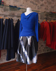 Mara - Jersey Cowel-Neck Top Blue Women Top Long Sleeves