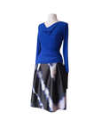 Mara - Jersey Cowel-Neck Top Blue Women Top Long Sleeves