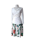 Mara - Jersey Cowel-Neck White Women Top Long Sleeves