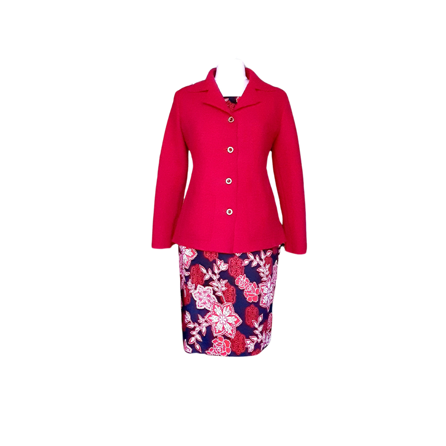 Red fitted wool coat for women from Sheila Considine
