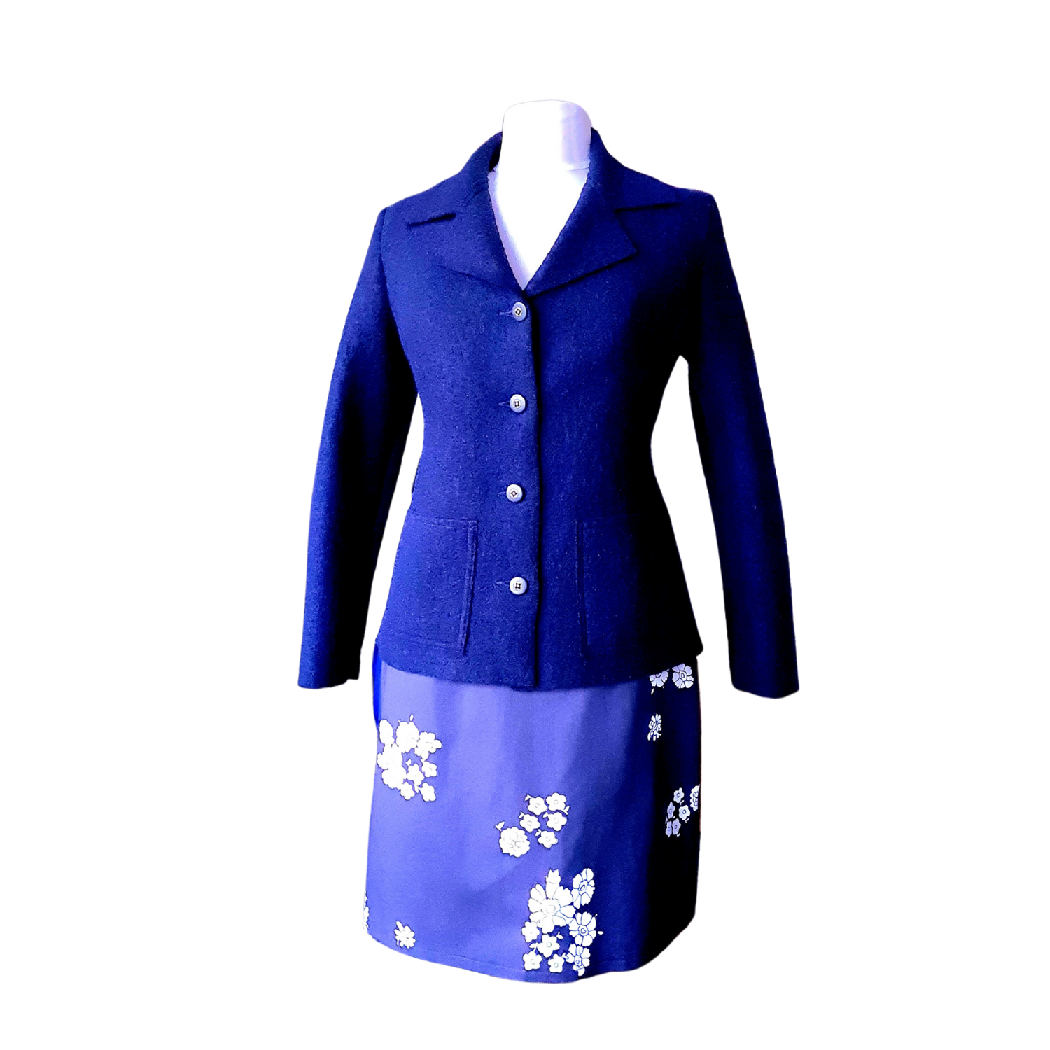 Navy fitted wool coat for women from Sheila Considine