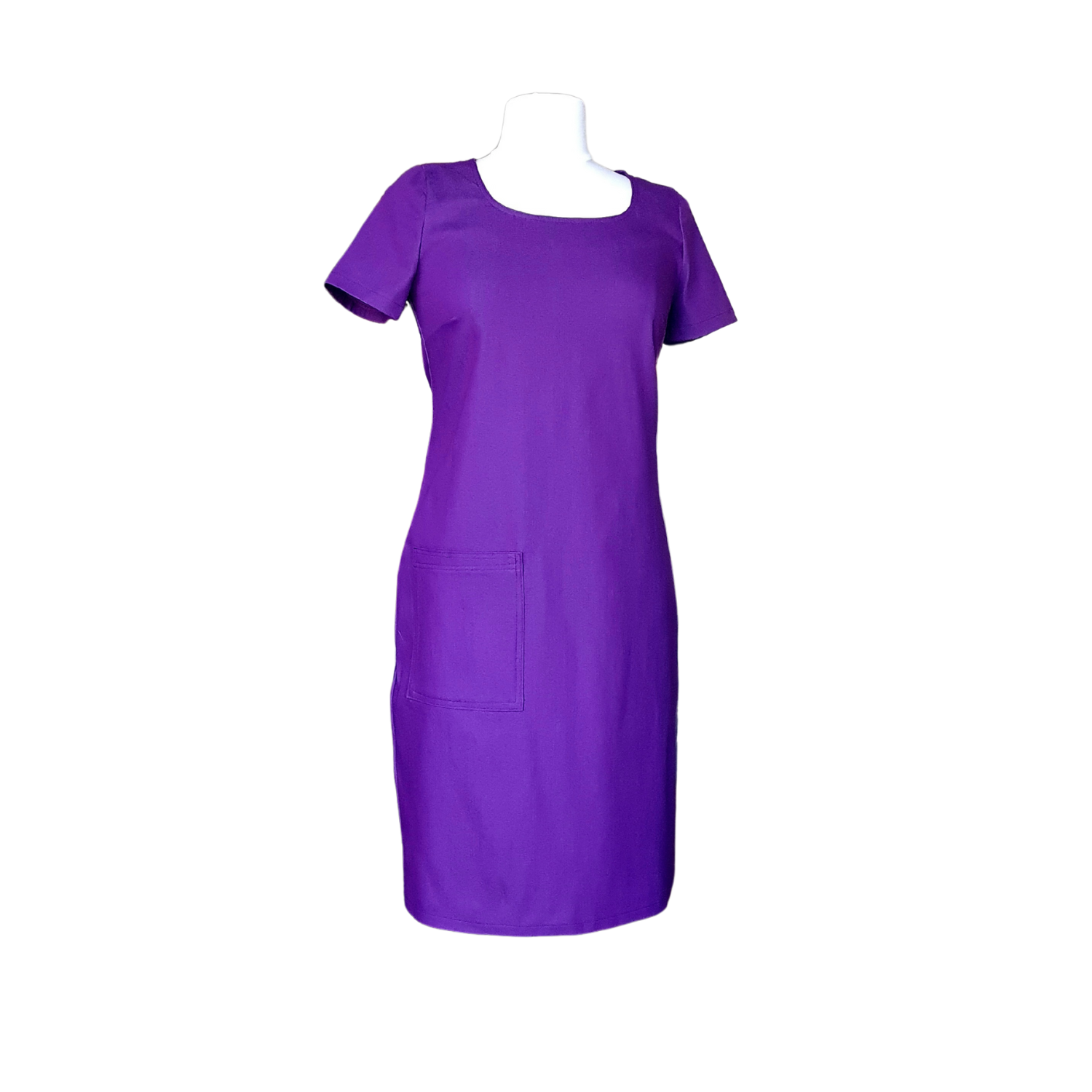 Dóchas - Denim Semi-Fitted Purple Dress, Cotton and lycra mix, Dressy daywear or smart casual