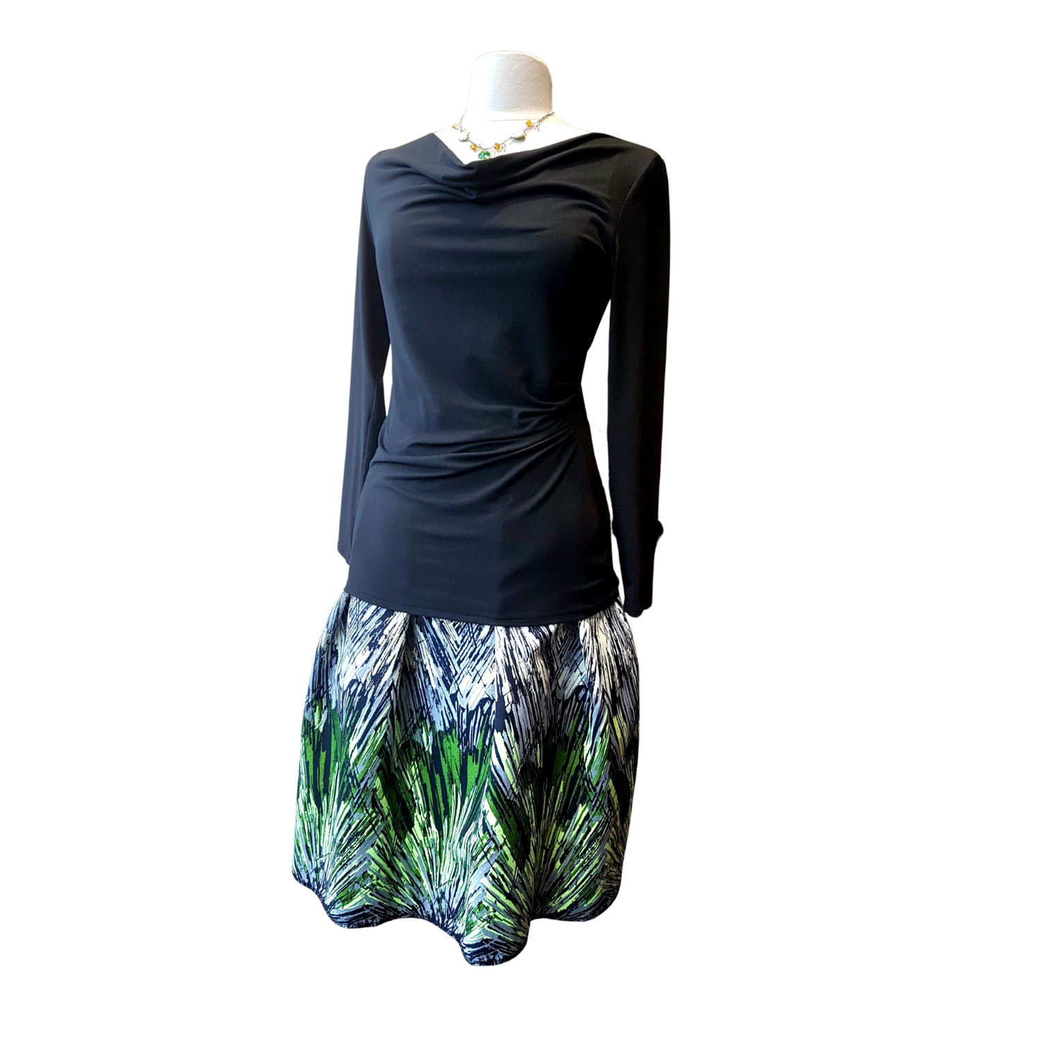 Mara - Jersey Cowel-Neck Top Black Women Top Long Sleeves