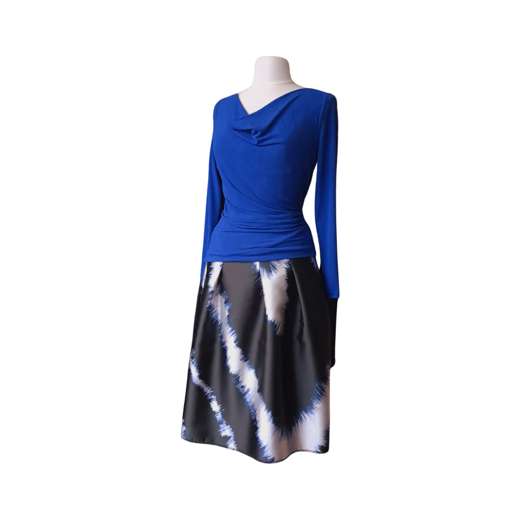 Mara - Jersey Cowel-Neck Top Blue Women Top Long Sleeves
